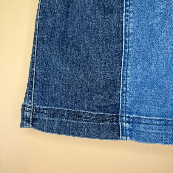 PACSUN woman's size 27 contrast color block denim stretch mini skirt - Picture 5 of 7